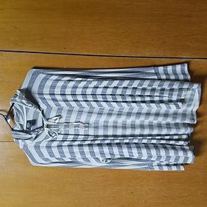 Navy blue and cream striped cardigan